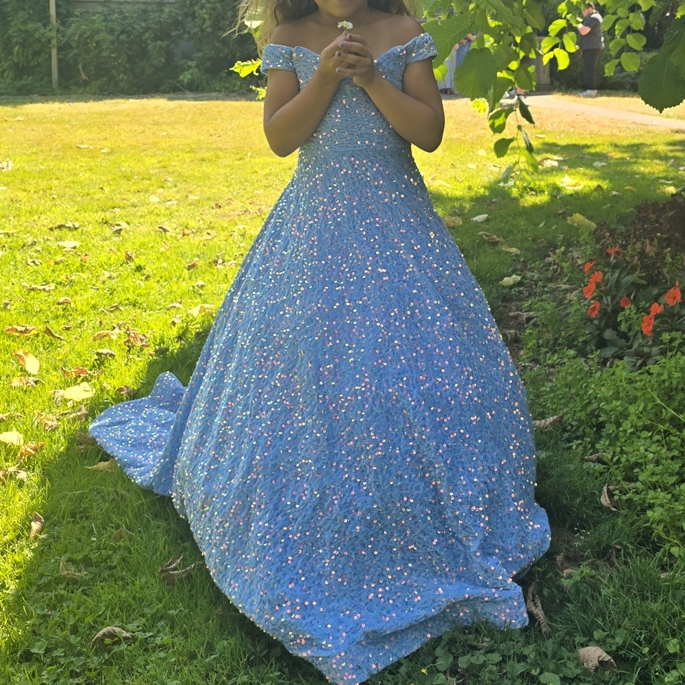 Blue sparkly formal dress